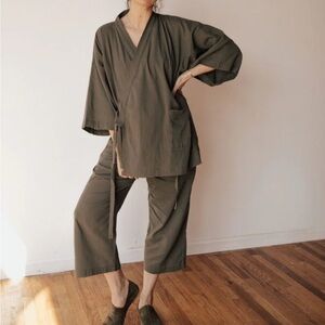 Oddbird Turkish Cotton Green Lounge Pants